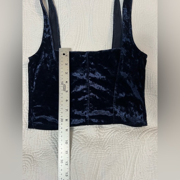 Free People Blue Velvet Corset tank size small - Picture 11 of 12